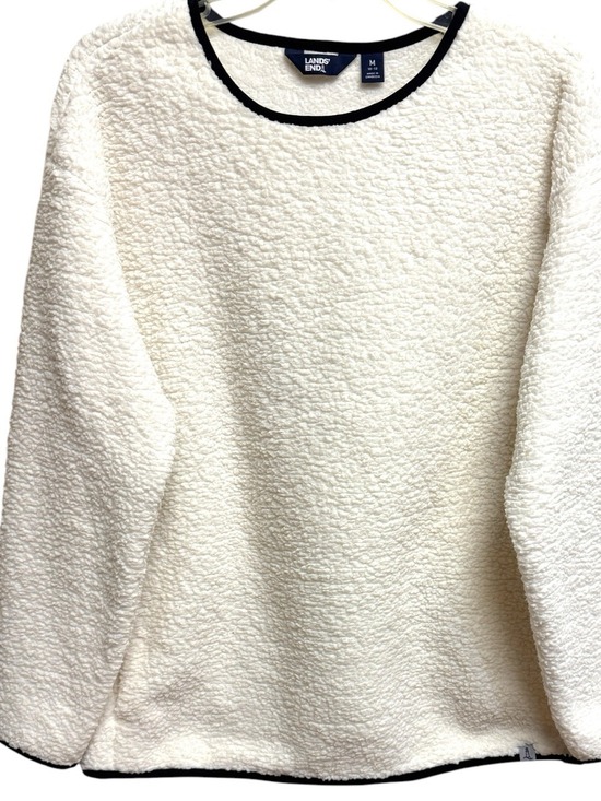 Lands' End Sweaters - Lands' End Cozy Sherpa Fleece Crewneck Pullover Sweatshirt Ivory Medium EUC